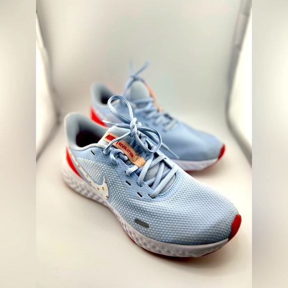 Nike Revolution Blue and Red Women's  Athletic Shoes with Modern Design - Picture 2 of 12